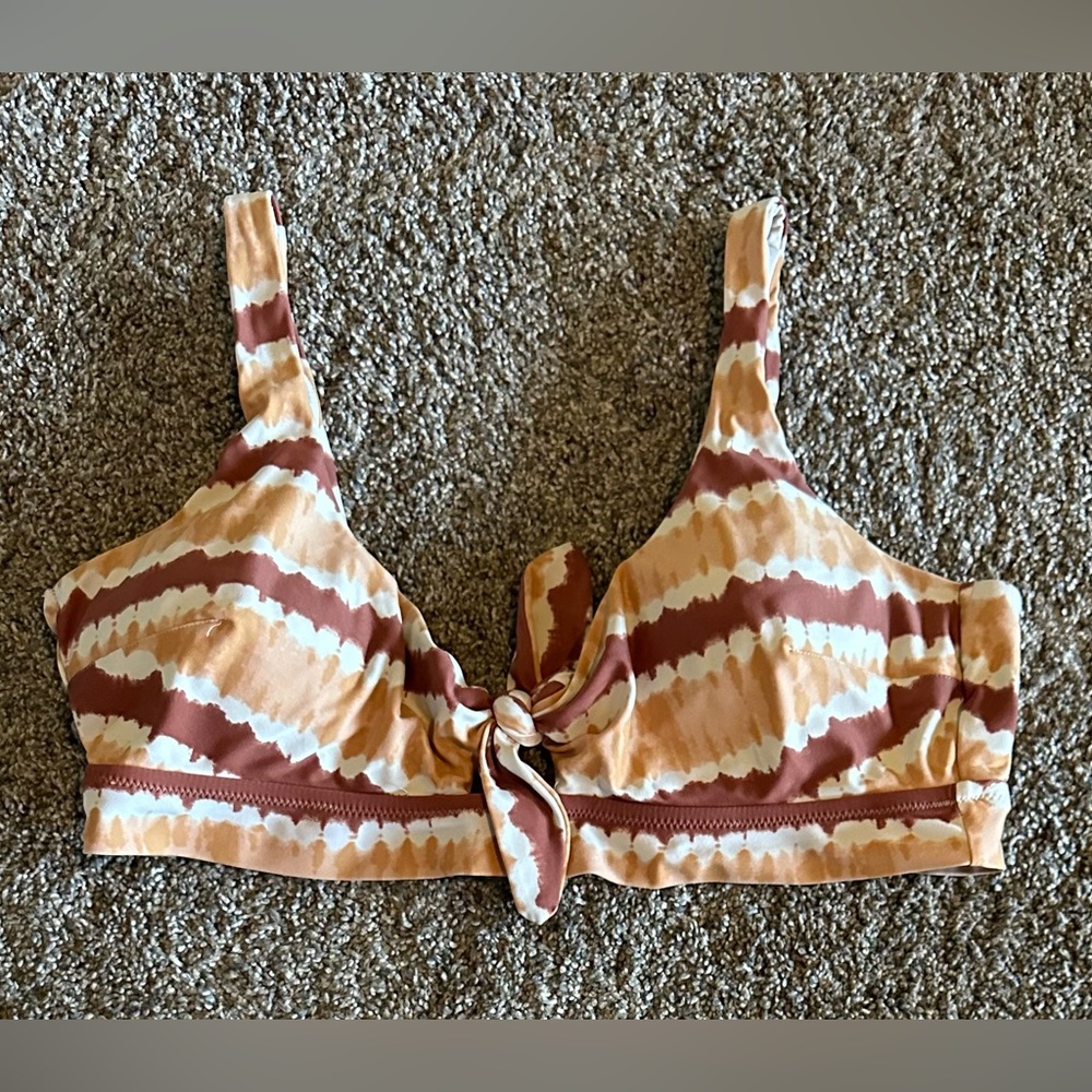 Aerie Tie Front Scoop Bikini Top/ XL